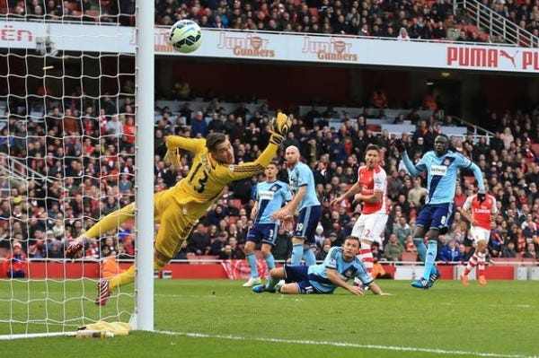 arsenal beat west ham soccer premier league 2015