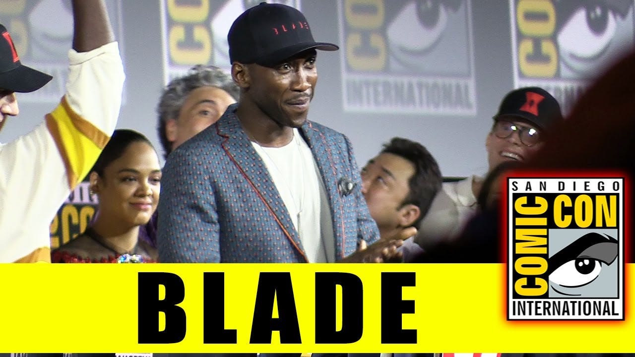 mahershala ali goes blade for marvel at comic con 2019