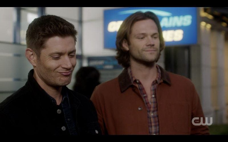 dean winchester smiles at alice fingering tongue job on him supernatural 1308