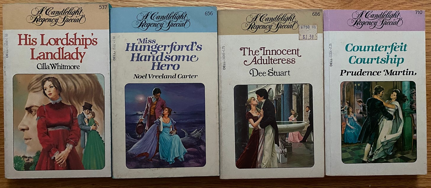 Photo of 4 Candlelight Regency Special romances.