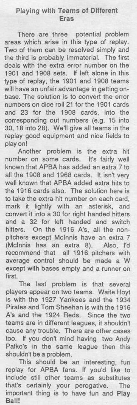 APBA Journal January 1986 Baseball Replay Journal