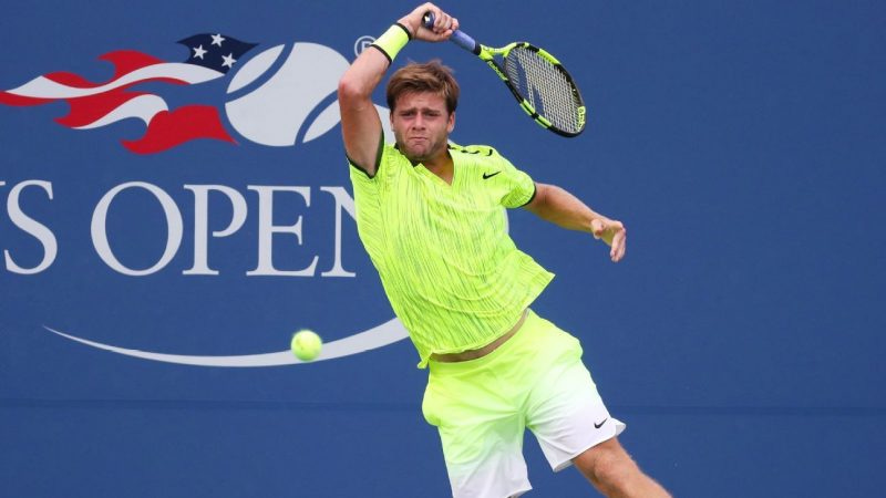 ryan harrison hitting the balls at us open