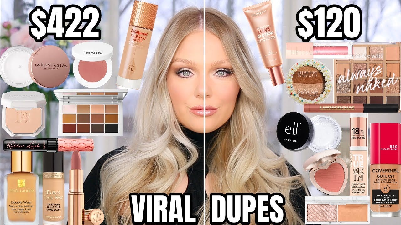 FULL FACE TESTING VIRAL DRUGSTORE DUPES 2022 😍 | DRUGSTORE VS HIGH END  MAKEUP - YouTube