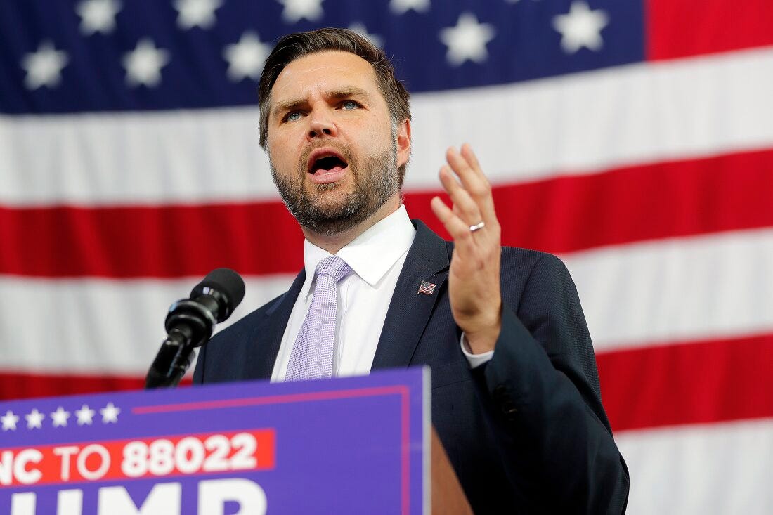 Republican vice presidential nominee Sen. JD Vance, R-Ohio, speaks at a campaign event in Raleigh, N.C., Wednesday. At the event, he continued to criticize migrants from Haiti, saying those with Temporary Protected Status (TPS) or other authorized immigration status are 