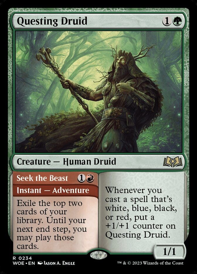 Questing Druid // Seek the Beast (Wilds of Eldraine #234)