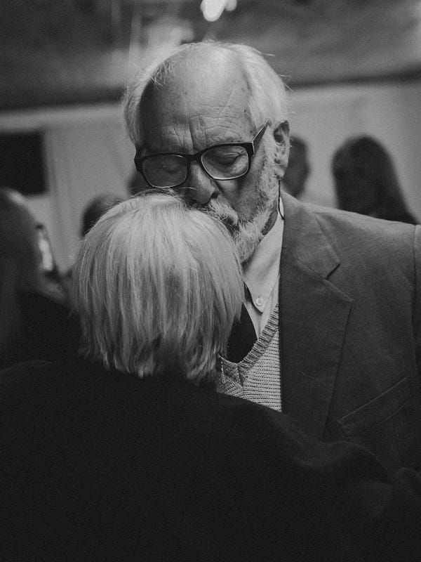 Elderly couple dancing