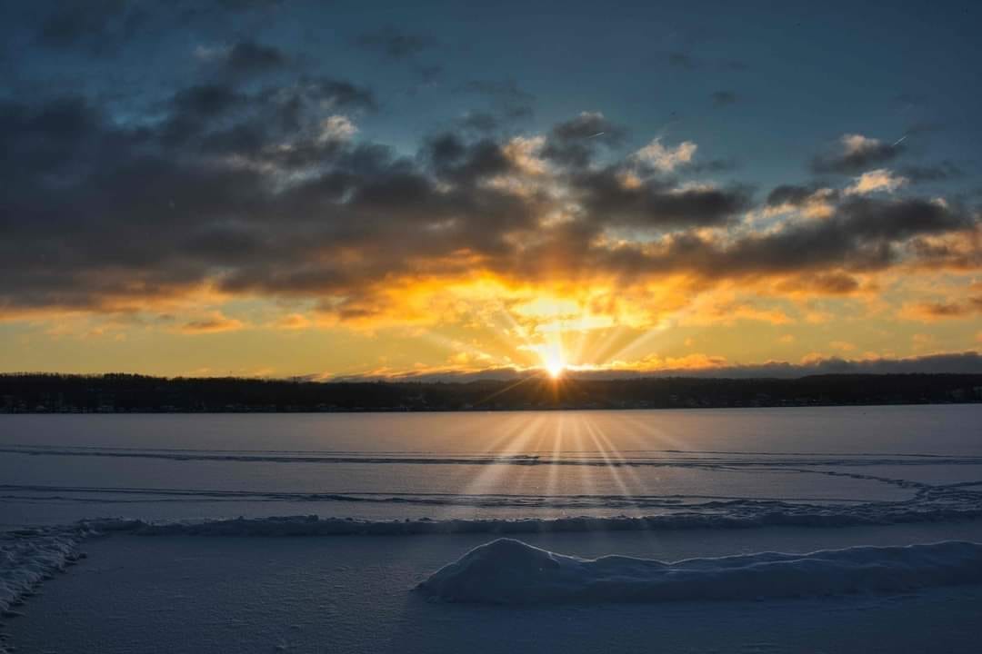 May be an image of lake, nature, twilight and arctic
