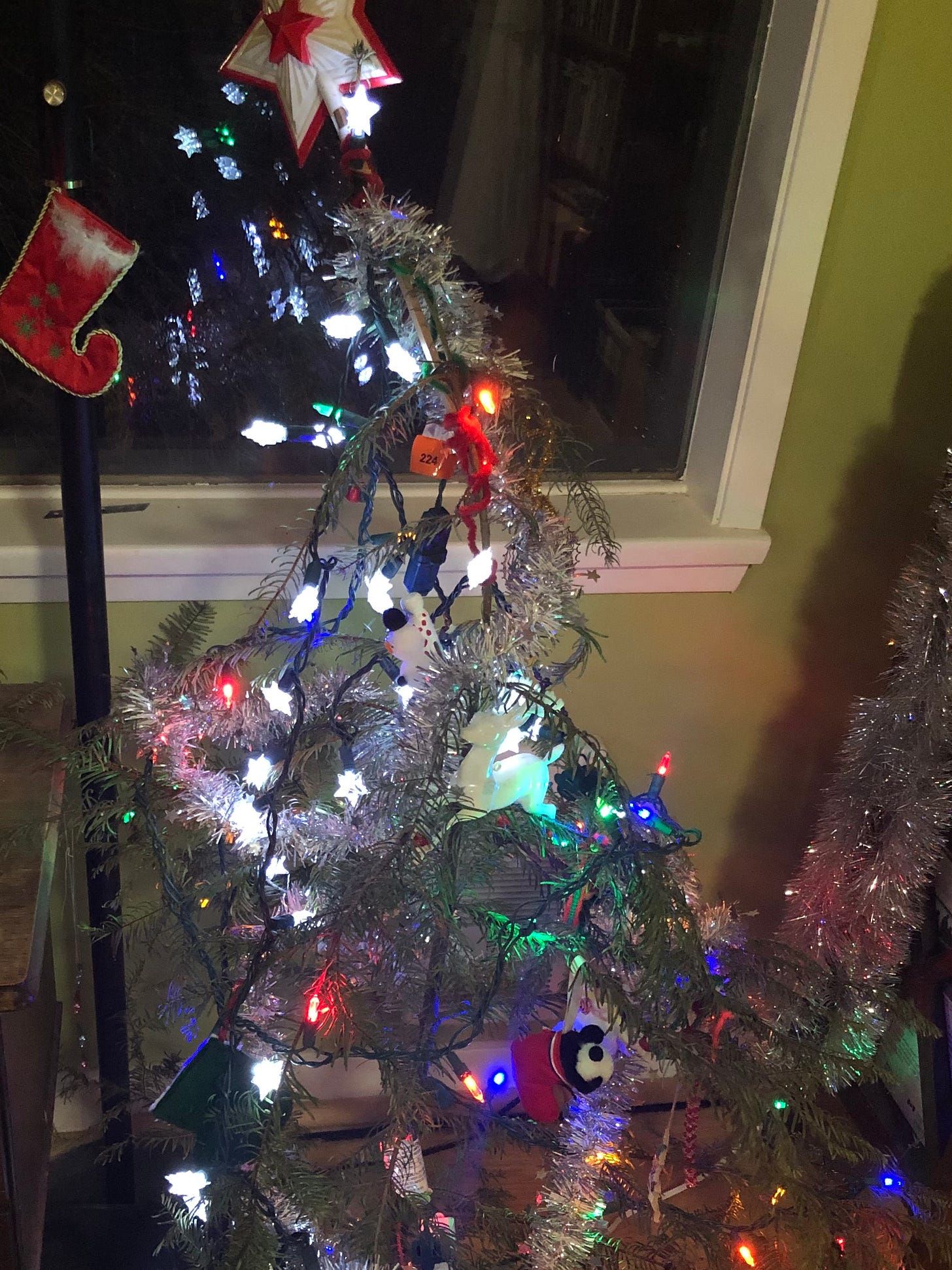 A sort of wispy wimpy Christmas tree