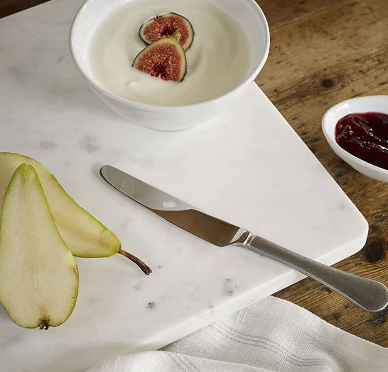 white marble worktop board for food preparations