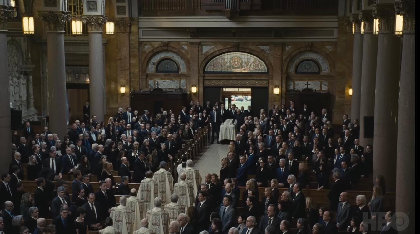 Still from Succession episode “Church and State” | Image via WarnerMedia
