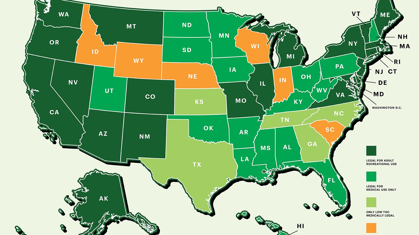 Weed Map: Status of Pot Legalization Across America