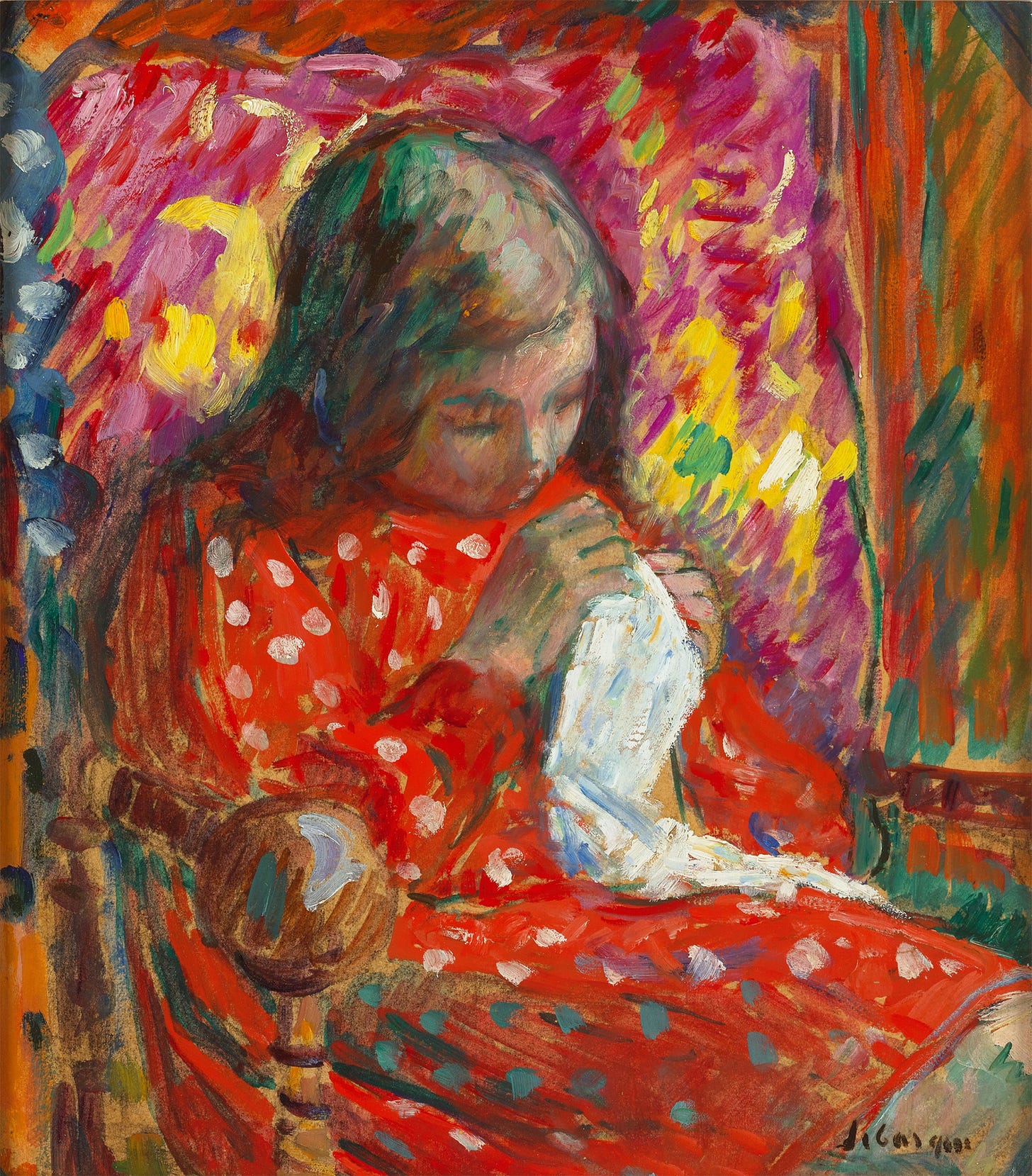 Jeune fille cousant by Henri Lebasque on artnet