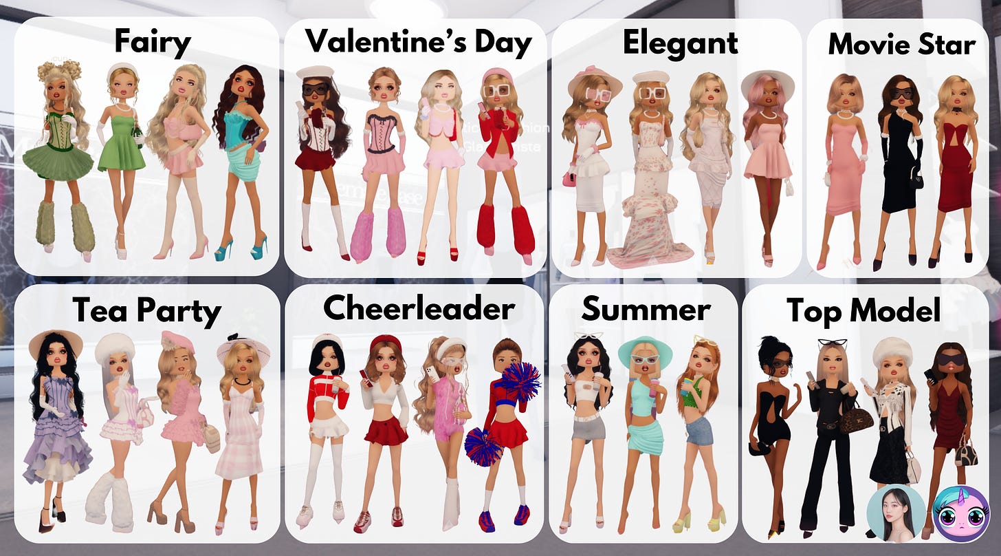 Top Dress to Impress Roblox Outfits Inspo : Fairy, Valentines' Day, Cheerleader, Elegant