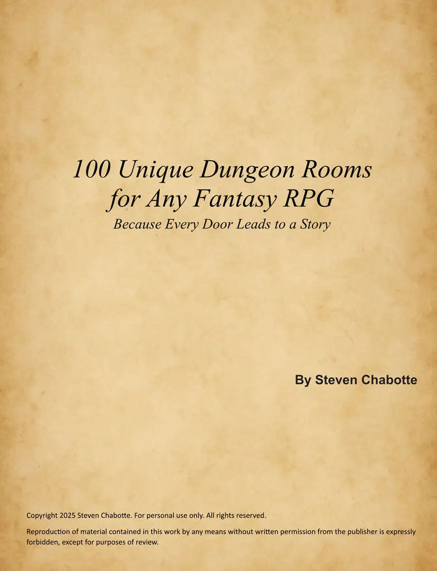 100 Unique Dungeon Rooms for Any Fantasy RPG - Because Every Door Leads to a Story