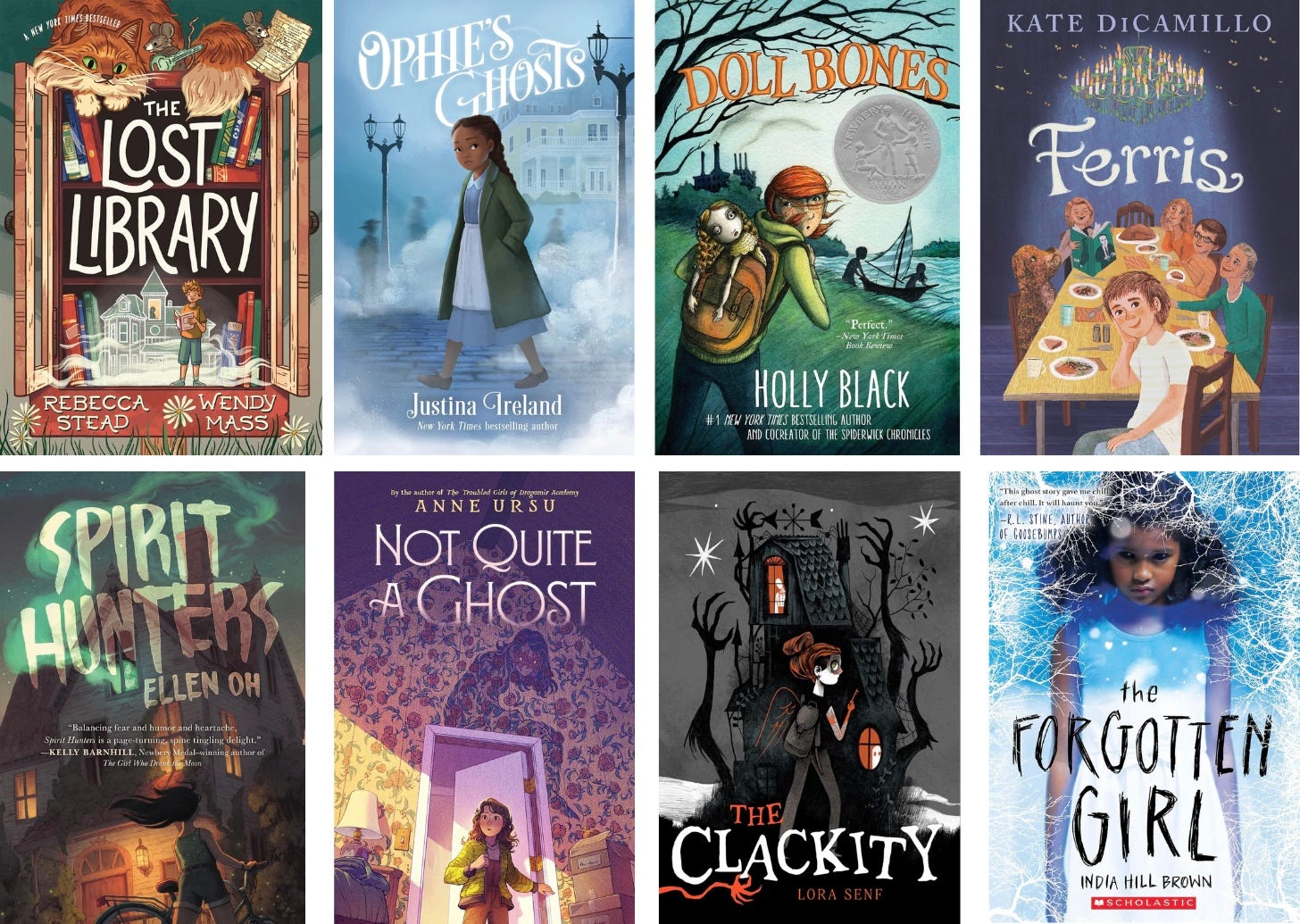A collection of middle-grade ghost story novels from award winning and best-selling authors.