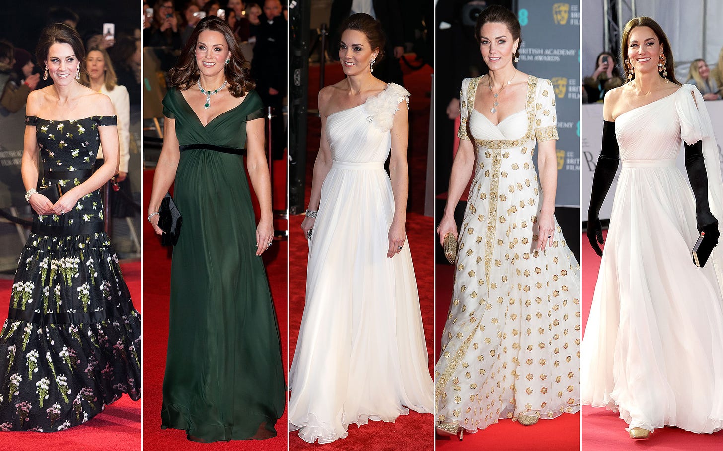 Princess Kate's BAFTA dresses through the years