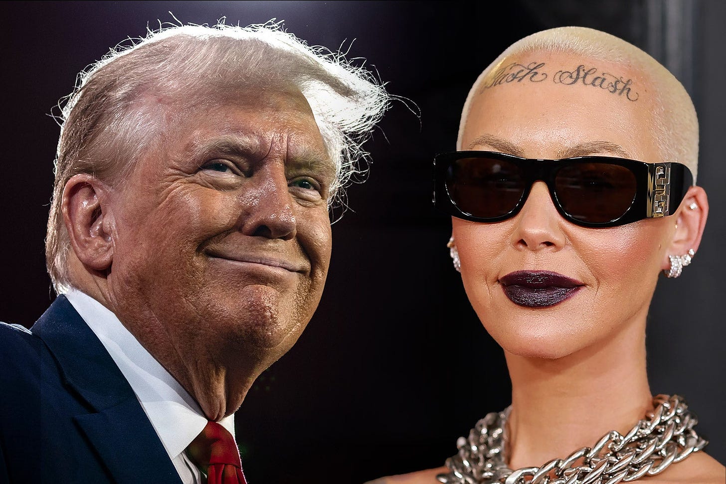 Illustration of Donald Trump and Amber Rose.