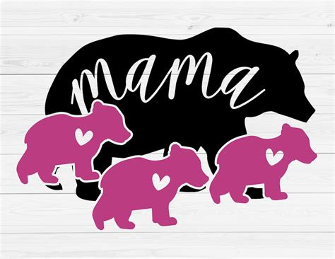 Bear Cubs SVG Mama Bear SVG Mama Bear With 3 Cubs T Shirt - Etsy