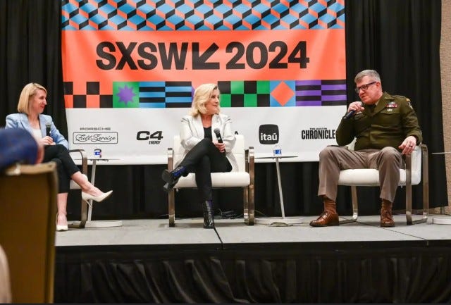 The Hon. Christine E. Wormuth, Secretary of the Army, and Gen. James E. Rainey, Commanding General of Army Futures Command, speak at the 2024 South by Southwest Conference.