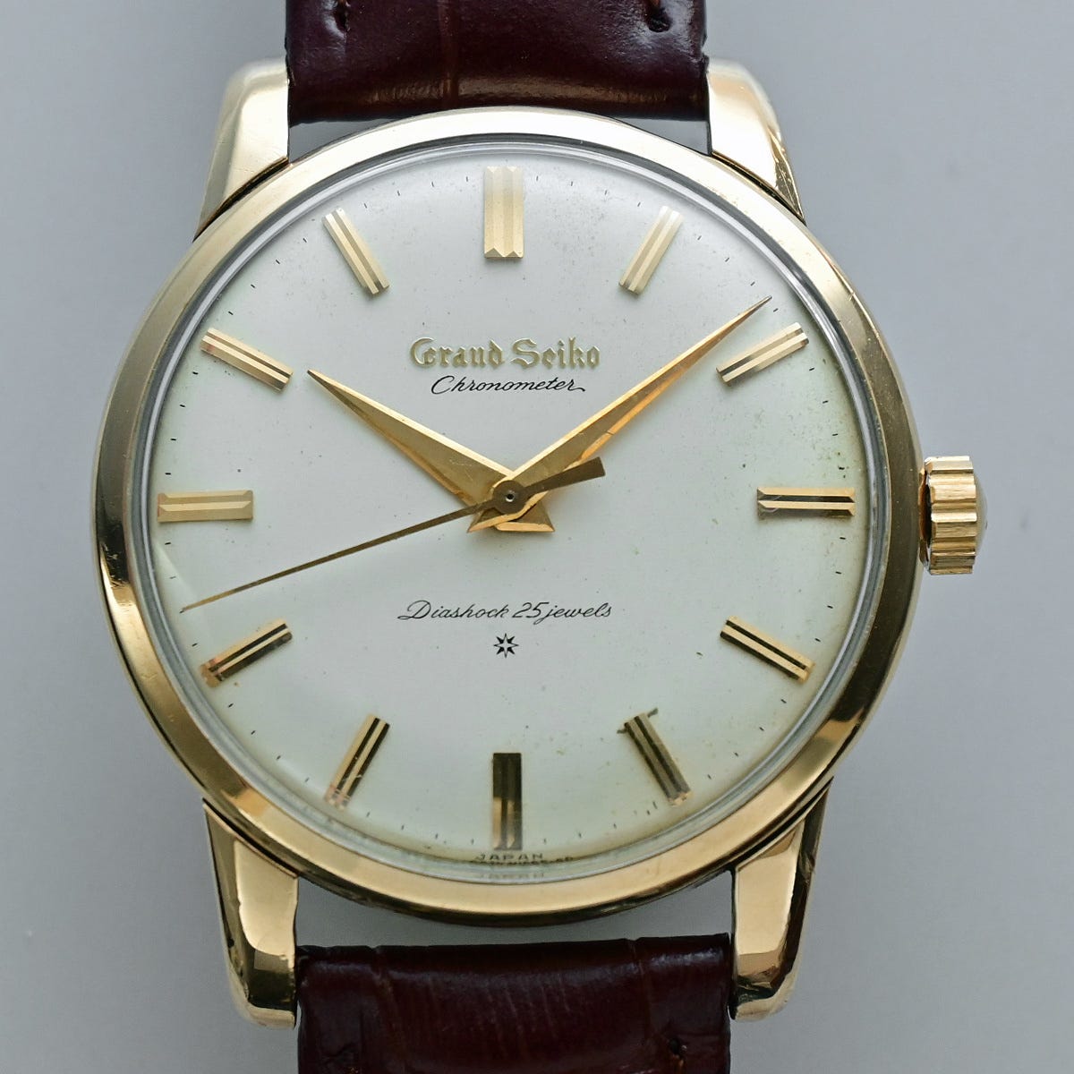 グランドセイコー ファーストモデル 浮きロゴ文字盤 手巻 ２５石 クロノメーター 獅子メダル Grand Seiko Chronometer J14070 稼動確認済