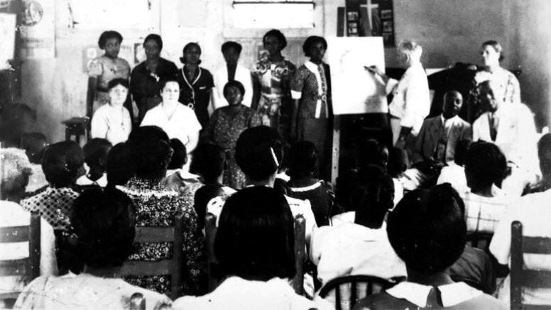 Meeting of Friendship Garden and Civic Club at Saint Agnes Parrish Hall in August of 1937
