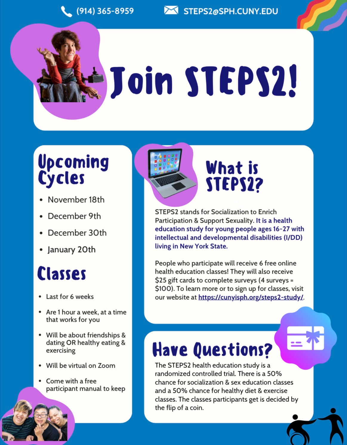 a flyer featuring people from the Steps2 program