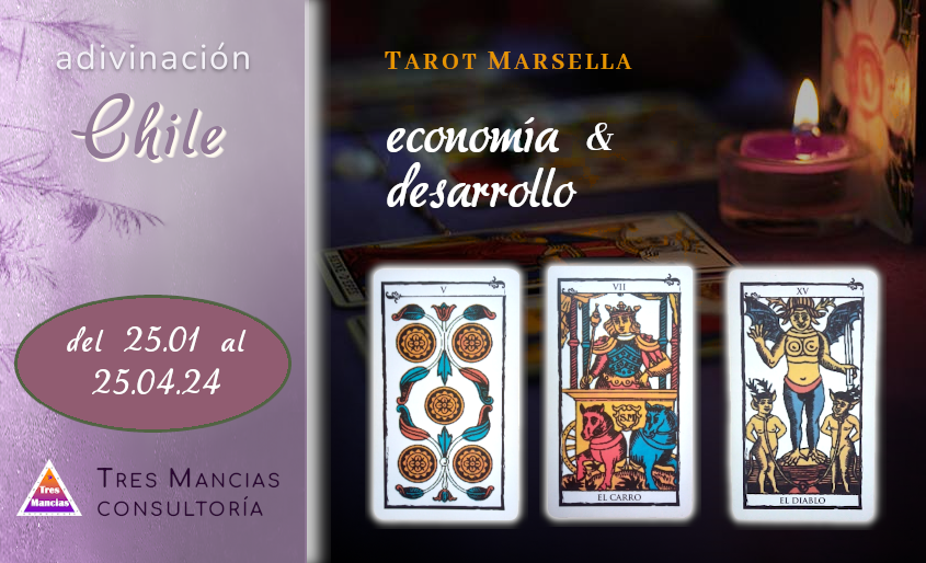 Tarot de Marsella para Chile (del 25.01 al 25.04.24). Adivinaciones y pronósticos en Tres Mancias Consultoría.