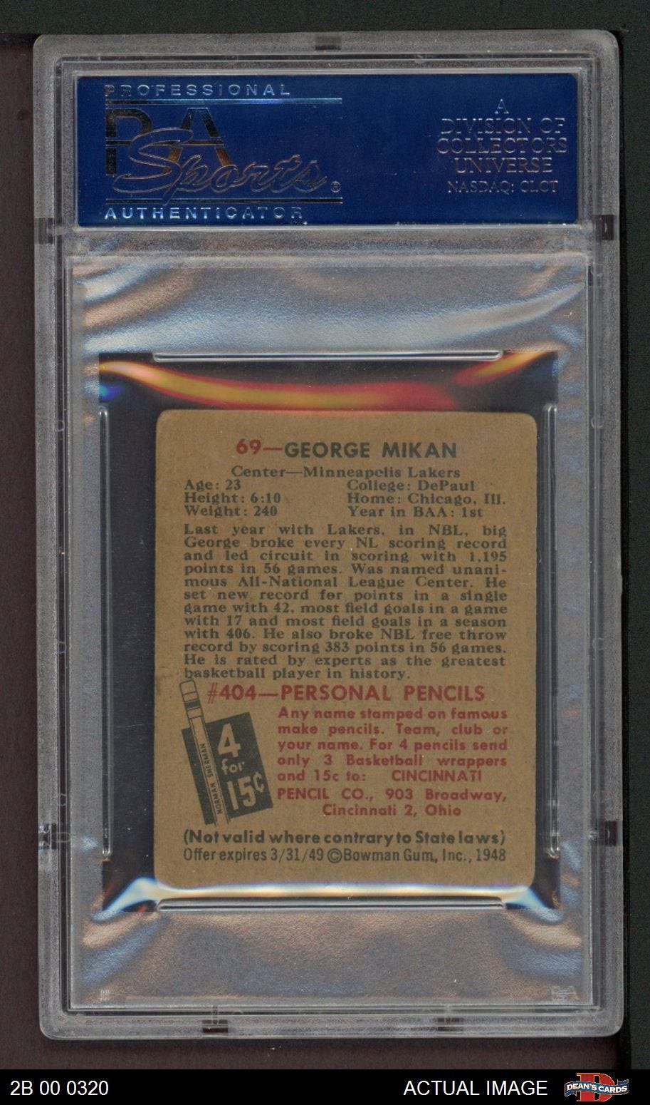 1948 Bowman George Mikan