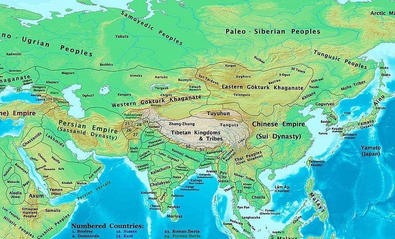 Map of the Turkic Khaganate