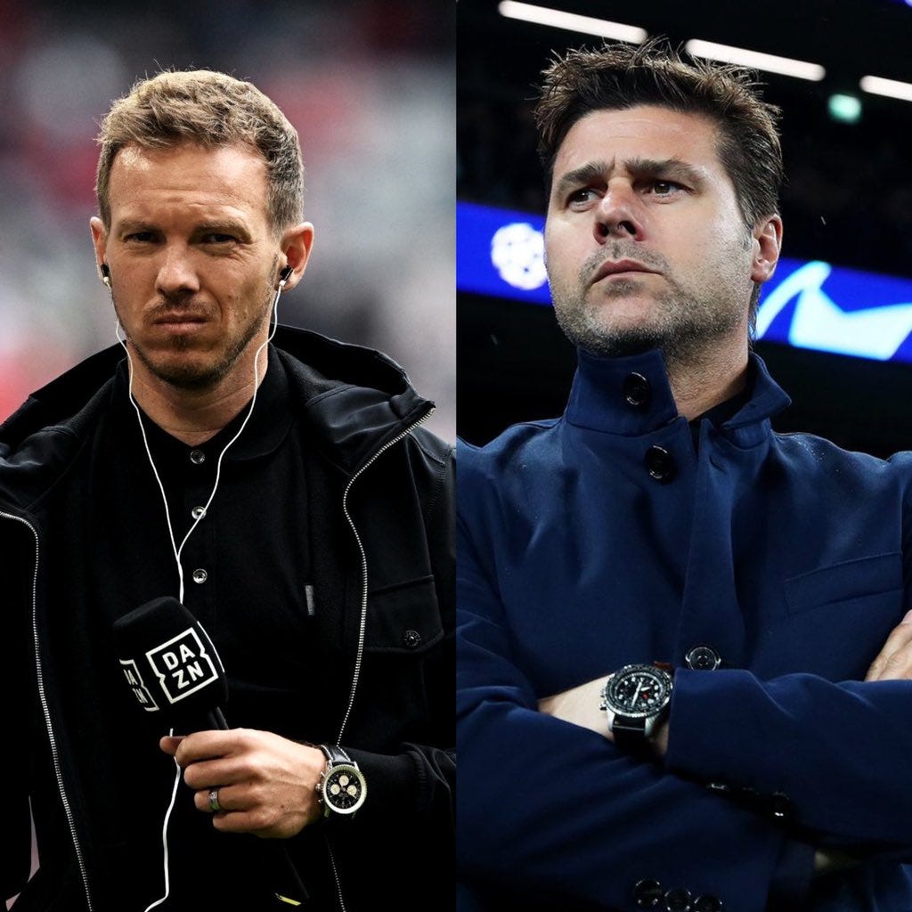 London Is Blue Podcast on X: "• Julian Nagelsmann • Mauricio Pochettino Who  do you want Chelsea's next manager to be? 👀 https://t.co/ryYTQ500iL" / X