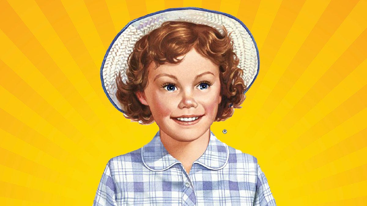 Illustration of Little Debbie on bright yellow background