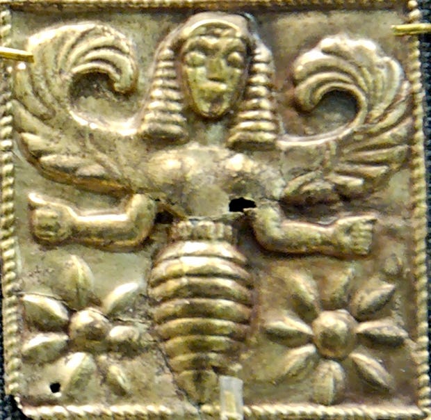 Ancient depiction of a bee goddess