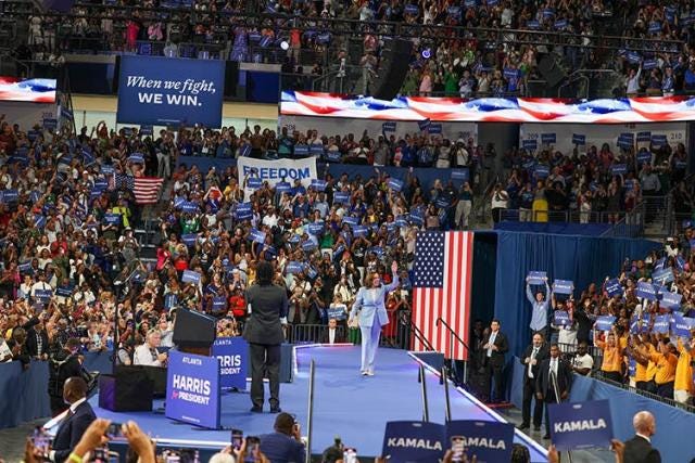 Vice President Kamala Harris tells Trump to 'say it to my face!' at Atlanta  rally