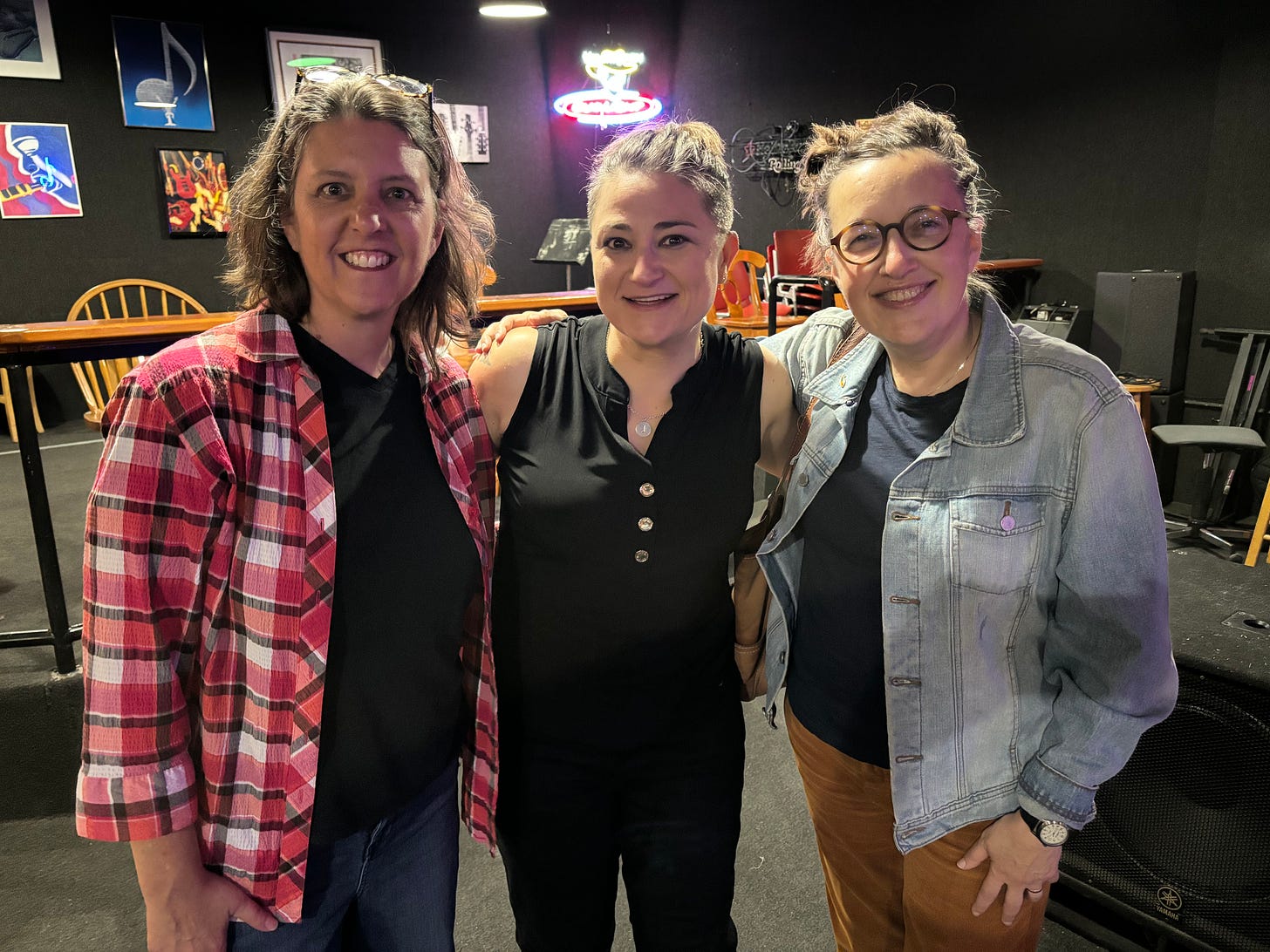 Karen Keen, Jennifer Knapp, and Sally Gary posing for a picture at Poor David's Pub
