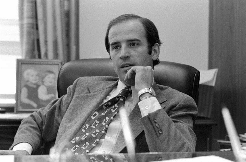 Newly elected Senator Joe Biden in the 1970s.