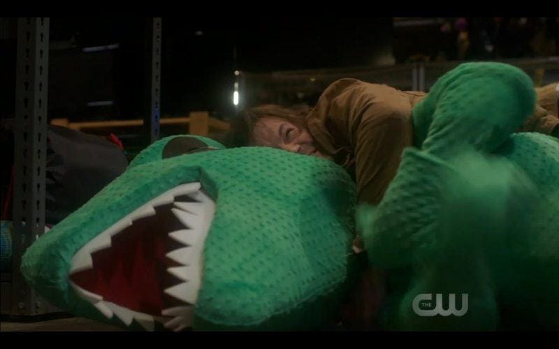 Supernatural dean winchester jensen ackles cuddling with green stuffed dinosaur