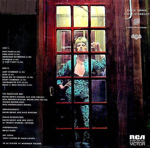 Back cover of 'Ziggy Stardust' by David Bowie