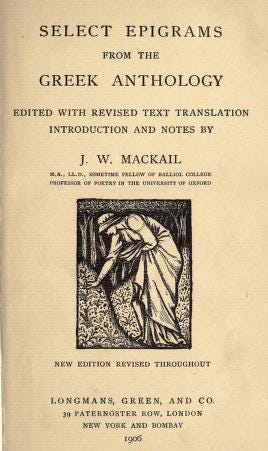 Select Epigrams from the Greek Anthology by John William Mackail