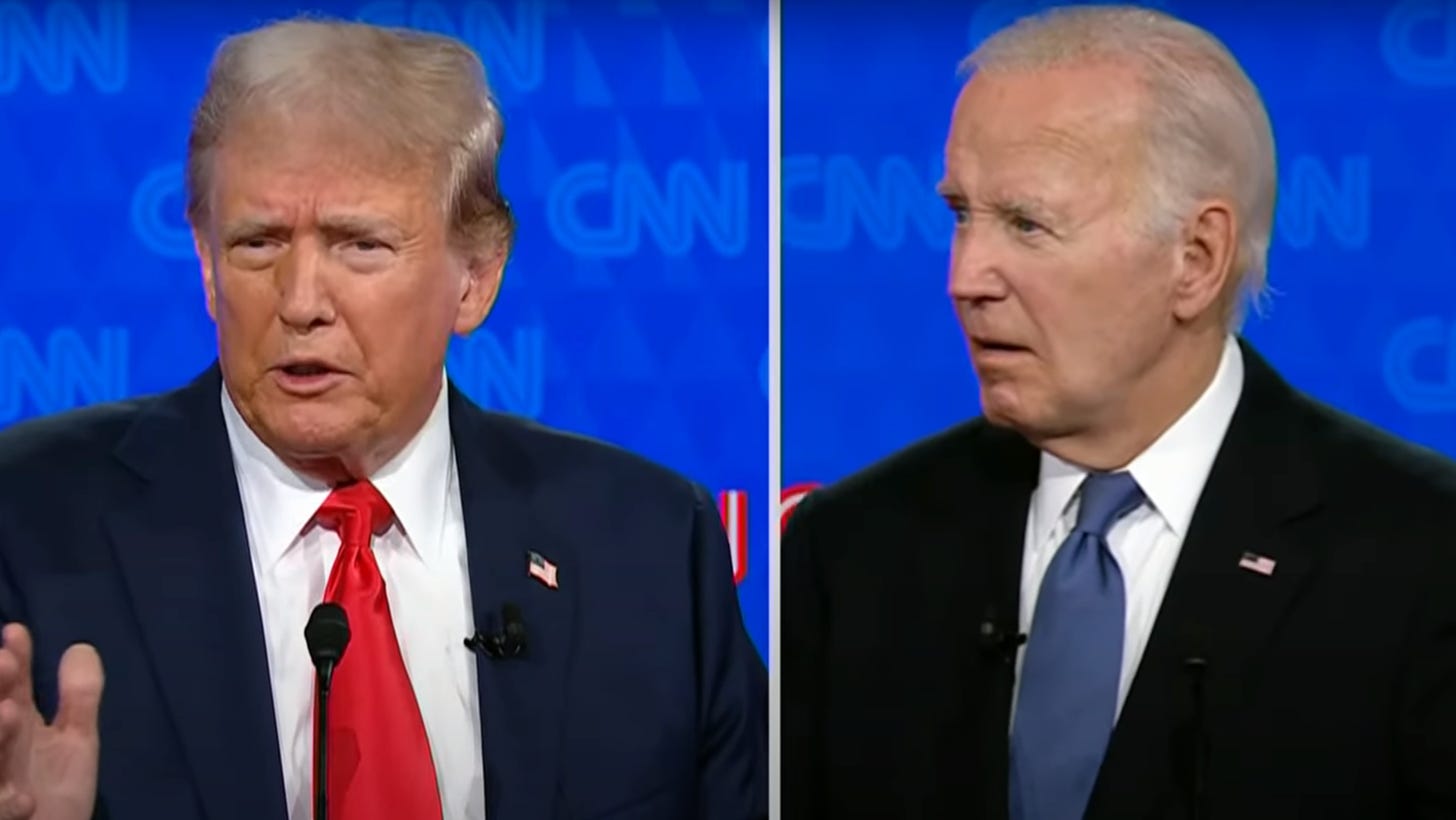 From left: Donald Trump and Joe Biden