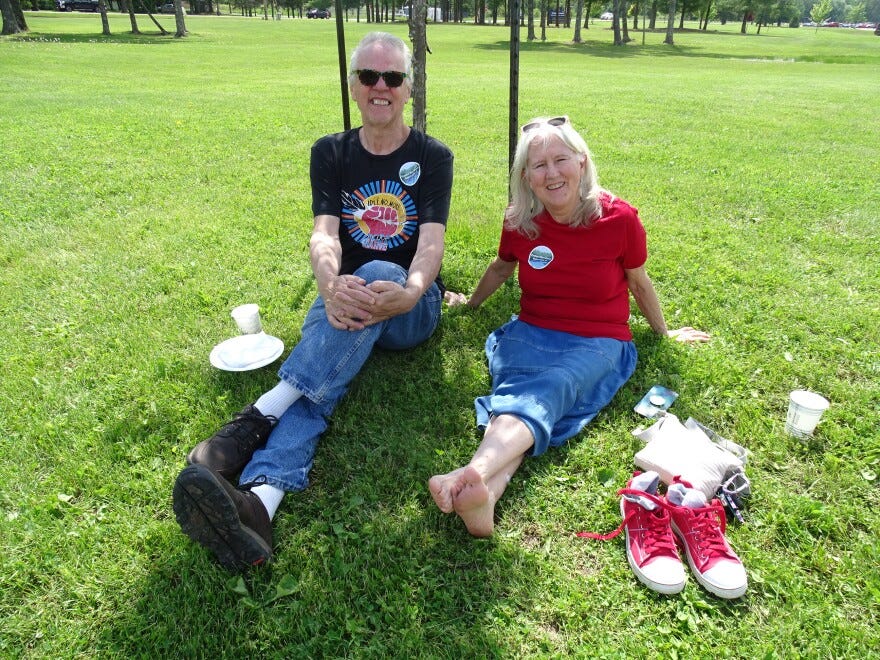 Tom Neale and Susan Crane attended the hearing in support of those opposed to Line 5.