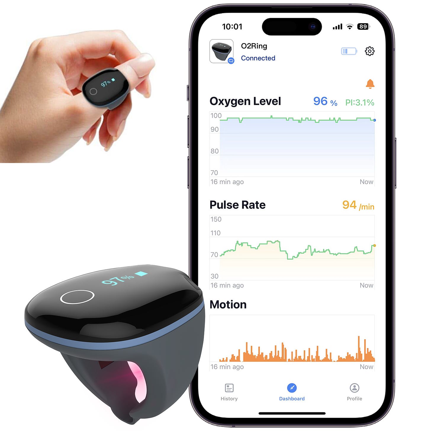 Wellue O2Ring™ Continuous Ring Oxygen Monitor. Continuously Track Overnight  Oxygen Levels and Heart Rate. Provide detailed report and analysis for home  sleep study.