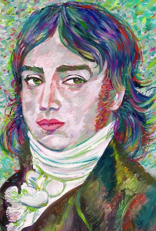 Coleridge Art Print featuring the painting SAMUEL TAYLOR COLERIDGE oil portrait by Fabrizio Cassetta