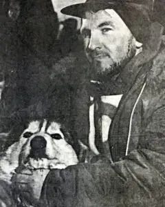 Earl Norris, winner of the first Fur Rendezvous sled dog race.