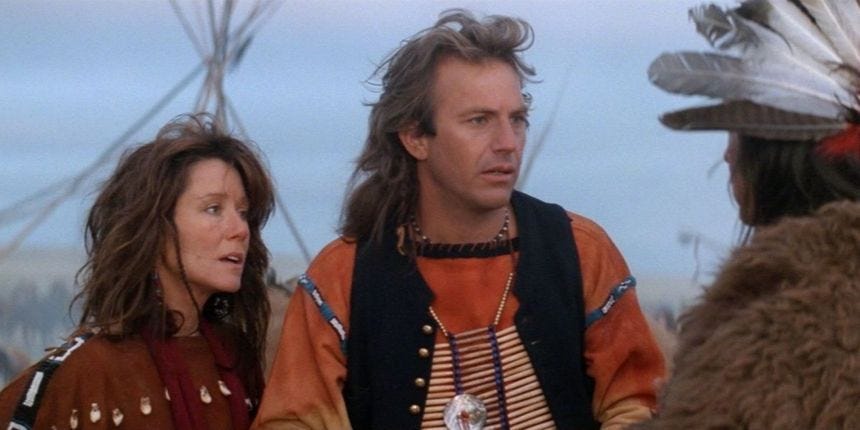 Stands with a Fist standing next to John Dunbar in Dances with Wolves