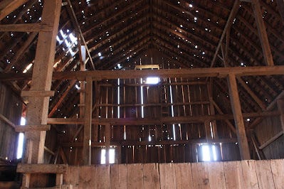 inside the old barn at GFF