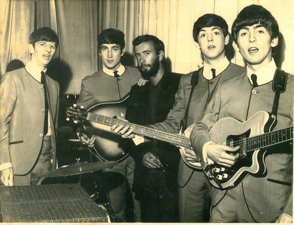 Royston Ellis with the Beatles