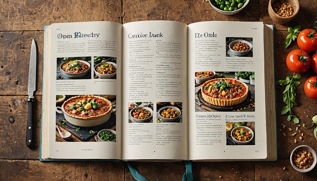 Cookery book, open