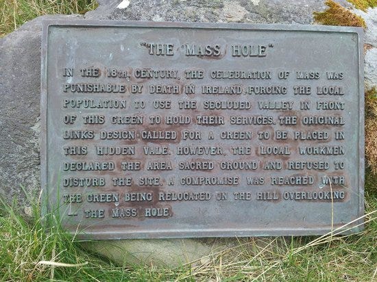 Plaque at Par 3 Mass Hole - Picture of Waterville Golf Links - Tripadvisor