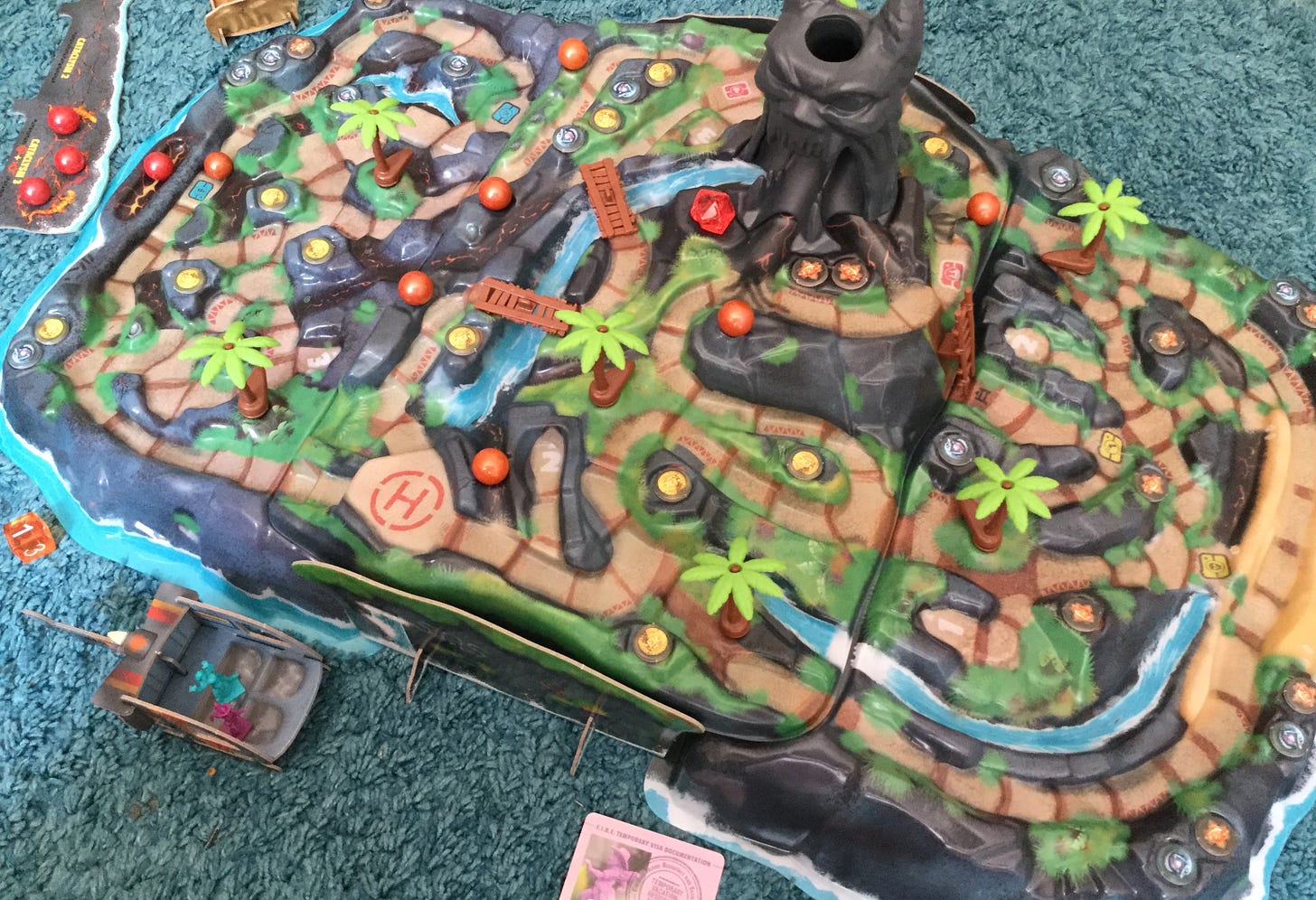 Fireball Island board game viewed from above