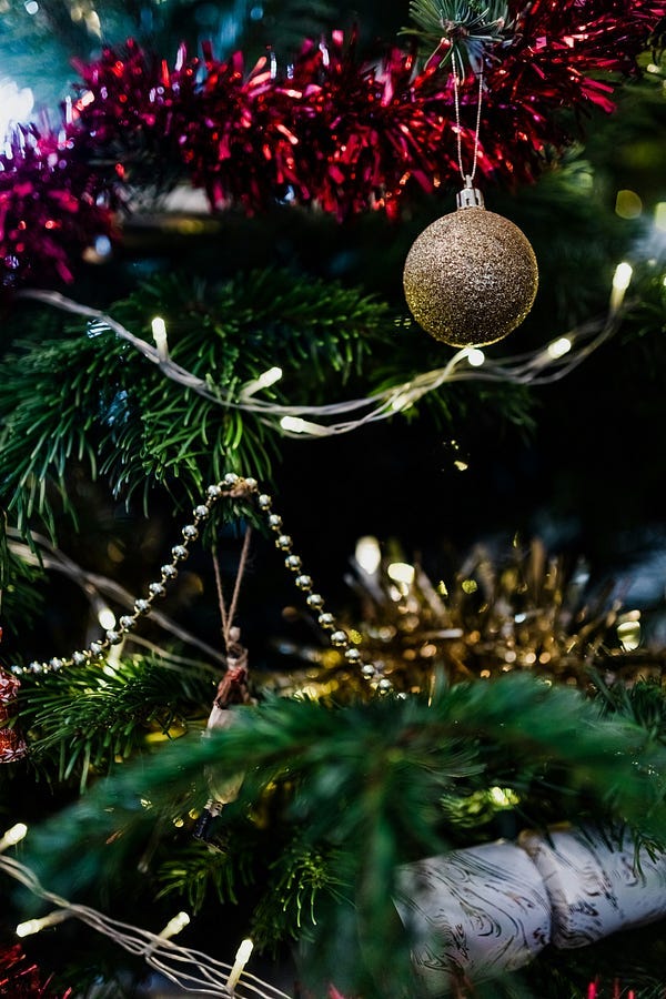 tinsel on a christmas tree tinsel on a christmas tree